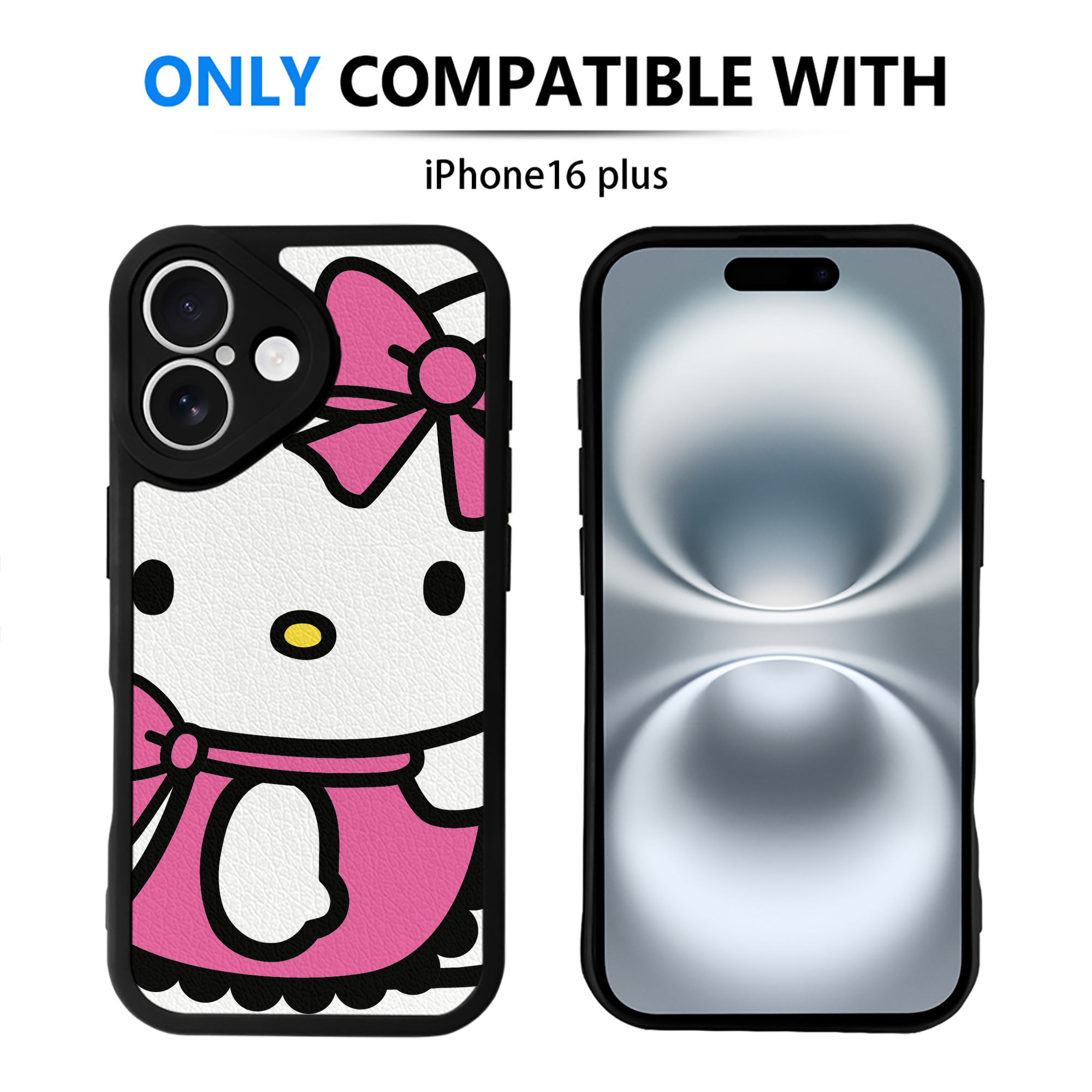 （画像用） Hello Kitty ハローキティ 【iPhone 16シリーズ対応】シリコンスマホケース（レザー調） 材質：シリコン